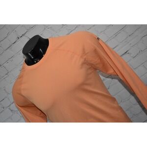 Fabletics Performance Shirt Mens Large Orange Raglan Athletic Top Gym Workout